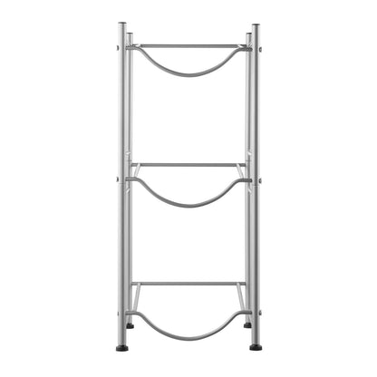 3-stufiger Wasserflaschenhalter, einreihiges Wasserflaschenregal für 3 Flaschen, silber