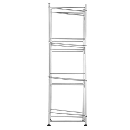 4-Tier Water Bottle Holder Single Row Water Bottle Rack for 4 Bottles Silver