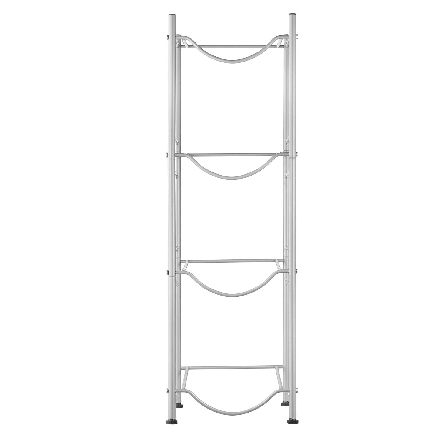 4-Tier Water Bottle Holder Single Row Water Bottle Rack for 4 Bottles Silver