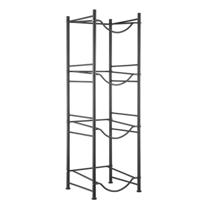 4-stufiger Wasserflaschenhalter, einreihiges Wasserflaschenregal für 4 Flaschen, Schwarz