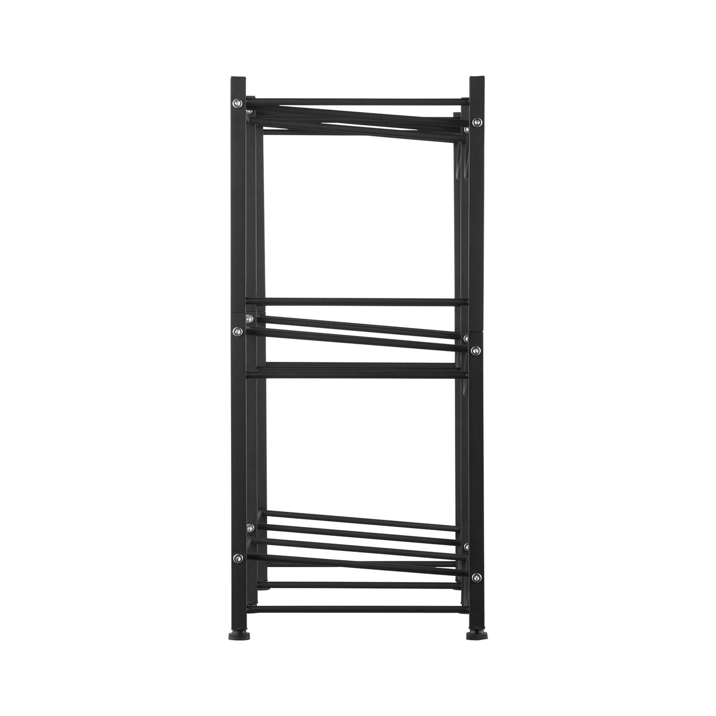 3-stufiger Wasserflaschenhalter, zweireihiges Wasserflaschenregal für 6 Flaschen, Schwarz