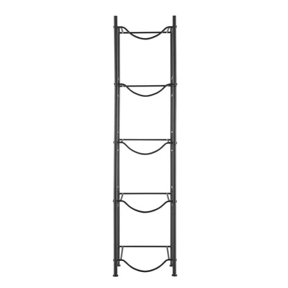 5-Tier Water Bottle Holder Single Row Water Bottle Rack for 5 Bottles Black