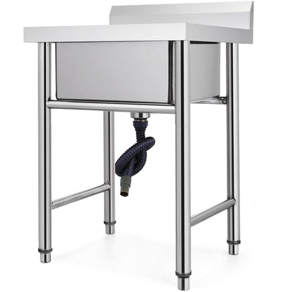 Handgjord diskbänk Icke-magnetisk diskbänk i rostfritt stål Handgjord 1 fack 17,5 x 10 x 16,5 tum Kapacitet Enormt badkar Handfat för Farmhouse Cafe Shop Hospital