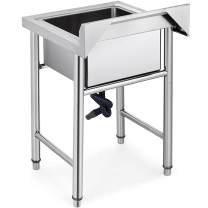 Handgjord diskbänk Icke-magnetisk diskbänk i rostfritt stål Handgjord 1 fack 17,5 x 10 x 16,5 tum Kapacitet Enormt badkar Handfat för Farmhouse Cafe Shop Hospital