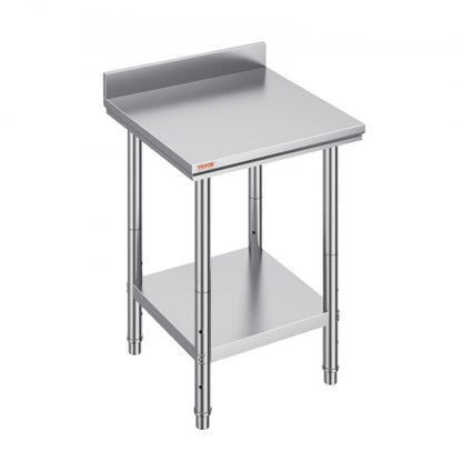 24 x 24 x 35 Inch Stainless Steel Work Table, Commercial Food Prep Worktable Heavy Duty Prep Worktable, Metal Work Table with Adjustable Height for Restaurant, Home and Hotel