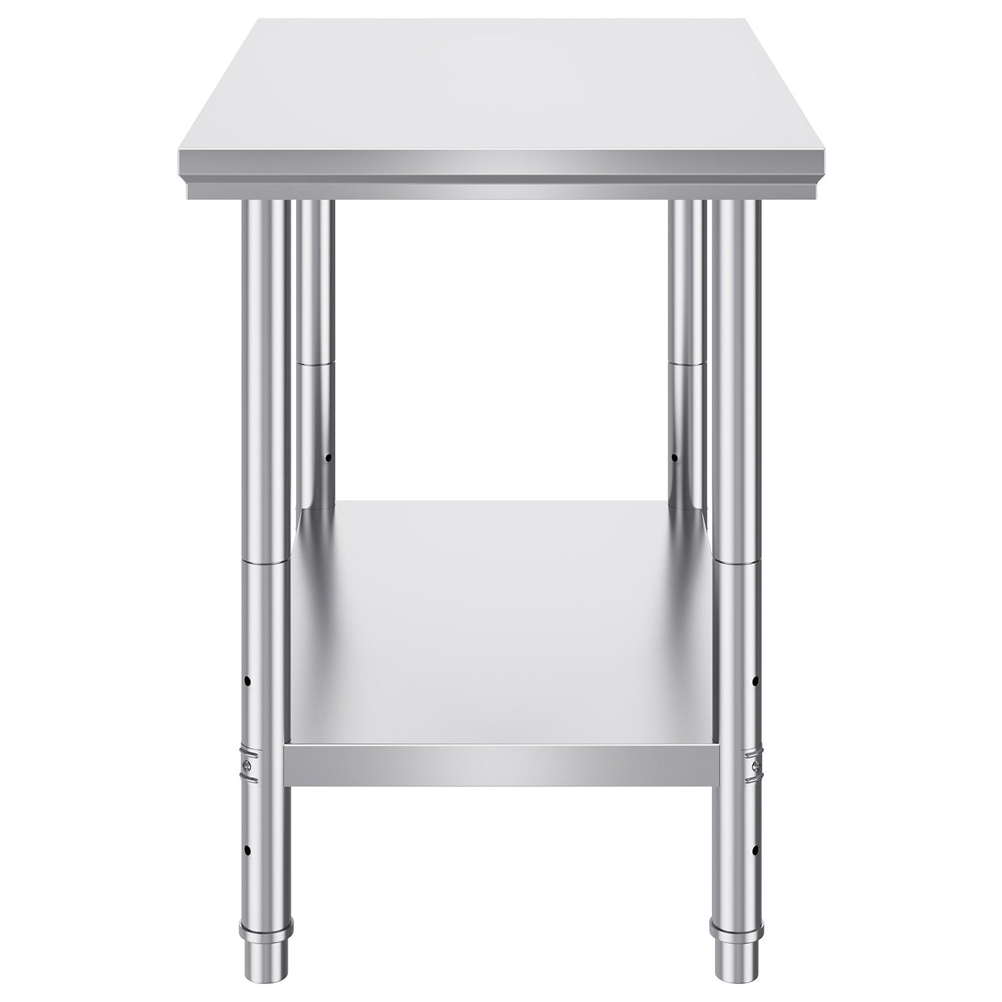 Arbeitstisch 24 x 36 x 32 Zoll NSF-Edelstahl-Arbeitstisch für gewerbliche Küchenvorbereitungswerkbank 60 x 90 x 80 cm mit unterem Regal, Arbeitstisch in Silber für gewerbliche Küchenrestaurants