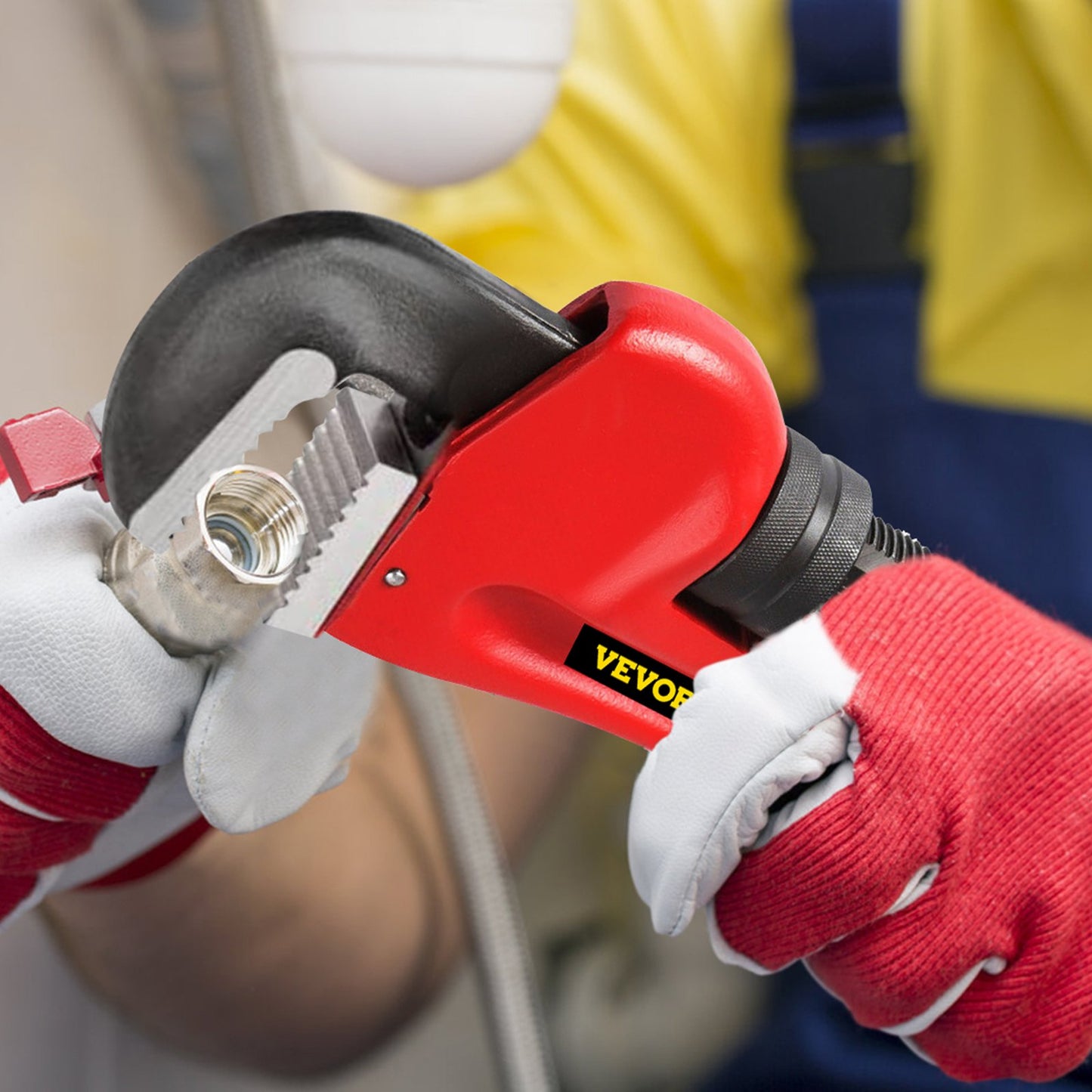 51" Cast Iron Handle Heavy-Duty Hook Jaw Straight Pipe Wrench