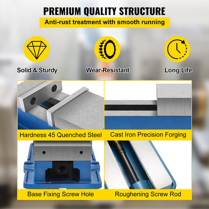 6'' ACCU Lock Vise for Precision, Milling Vice with 6 Inch Jaw for Drill Press, Milling & Drilling Bench Clamp Vice