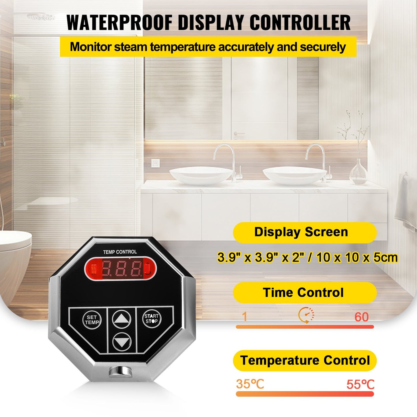 6KW Sauna Steamer with LED Digital Display Steam Room Generator 6KW Steam Room Generator for Home SPA Steam Generator with Time Control