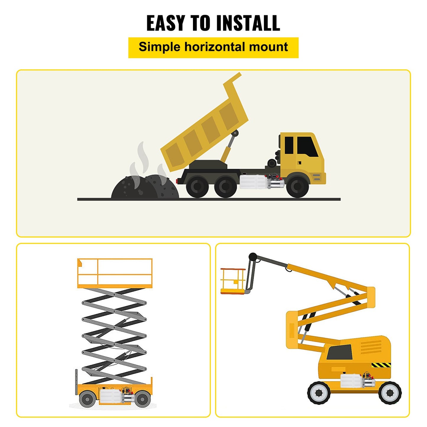 Hydraulikpumpen-Antriebseinheit, DC 12 V, 6 l, doppeltwirkende Hydraulikpumpe, 6 Quarts, Hydraulikpumpe für Muldenkipper