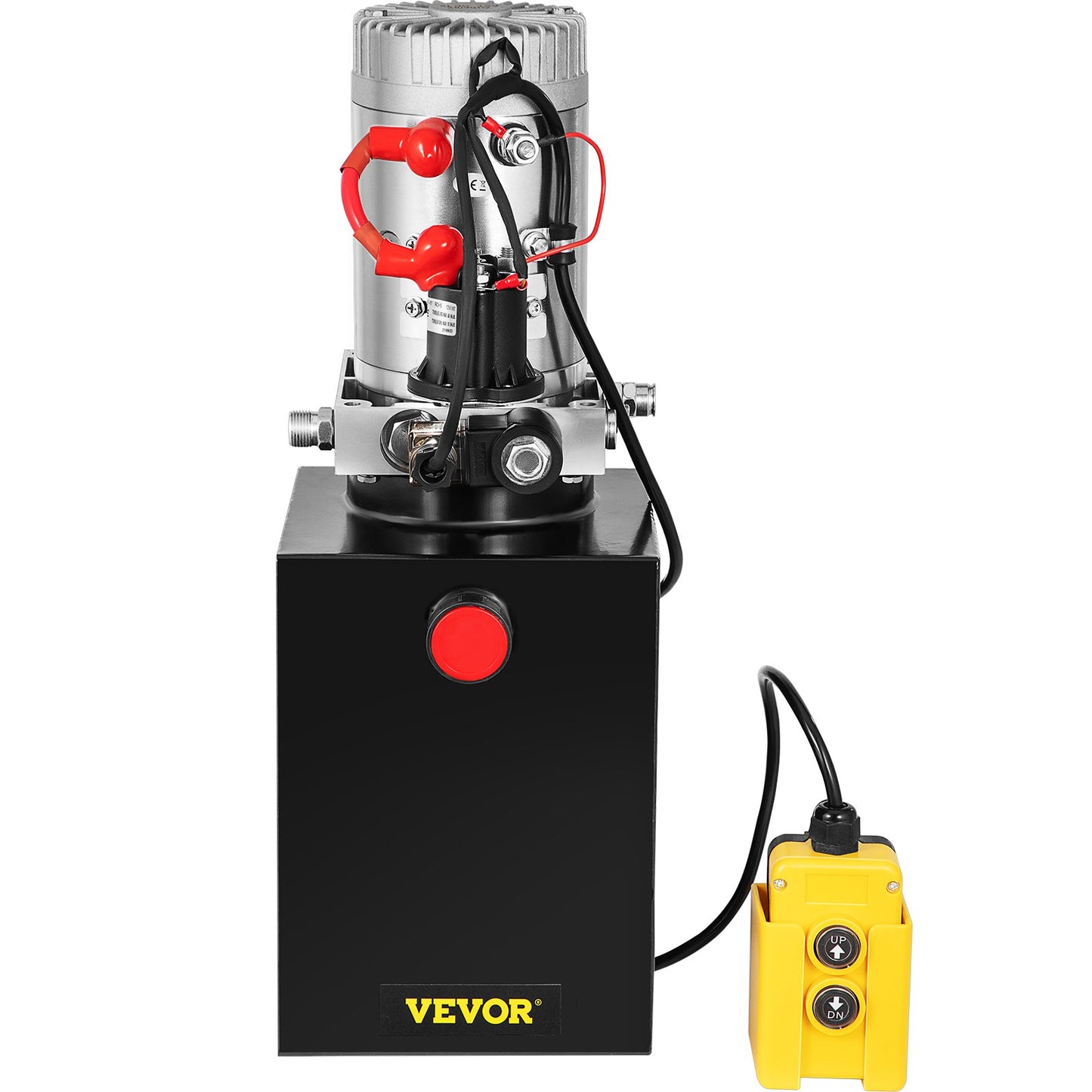6L Hydraulic Pump Single Acting Hydraulic Unit Dc12V, Single Acting Hydraulic Power Pack Tank Hand Pump 6 Quart 3200 PSI Max 6 Port Connector