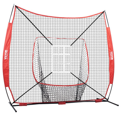 7x7 ft baseball softball träningsnät, bärbart baseball träningsnät för att slå Catching pitching, backstop baseball utrustning med båge ram, bärväska, strike Zone, boll, tee, bollsamlare