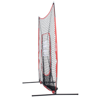 7x7 ft Baseball Softball Training Net, Portable Baseball Training Net for Hitting Batting Catching Pitching, Backstop Baseball Equipment with Hoop Frame, Carrying Bag, Strike Zone, Ball, Batting Tee