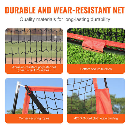 7x7 ft Baseball Softball Practice Net, Portable Baseball Training Net for Hitting Batting Catching Pitching, Backstop Baseball Equipment Training Aids with Carry Bag and Strike Zone