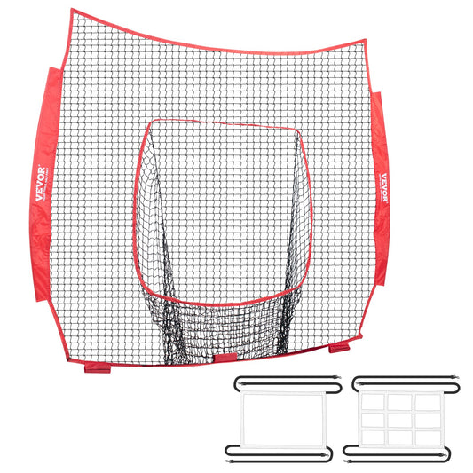 7x7 ft Baseball Softball Training Net, Portable Baseball Training Net for Hitting Batting Catching Pitching, Backstop Baseball Equipment Training Aid with Strike Zone (Net Only, Without Support Frame)