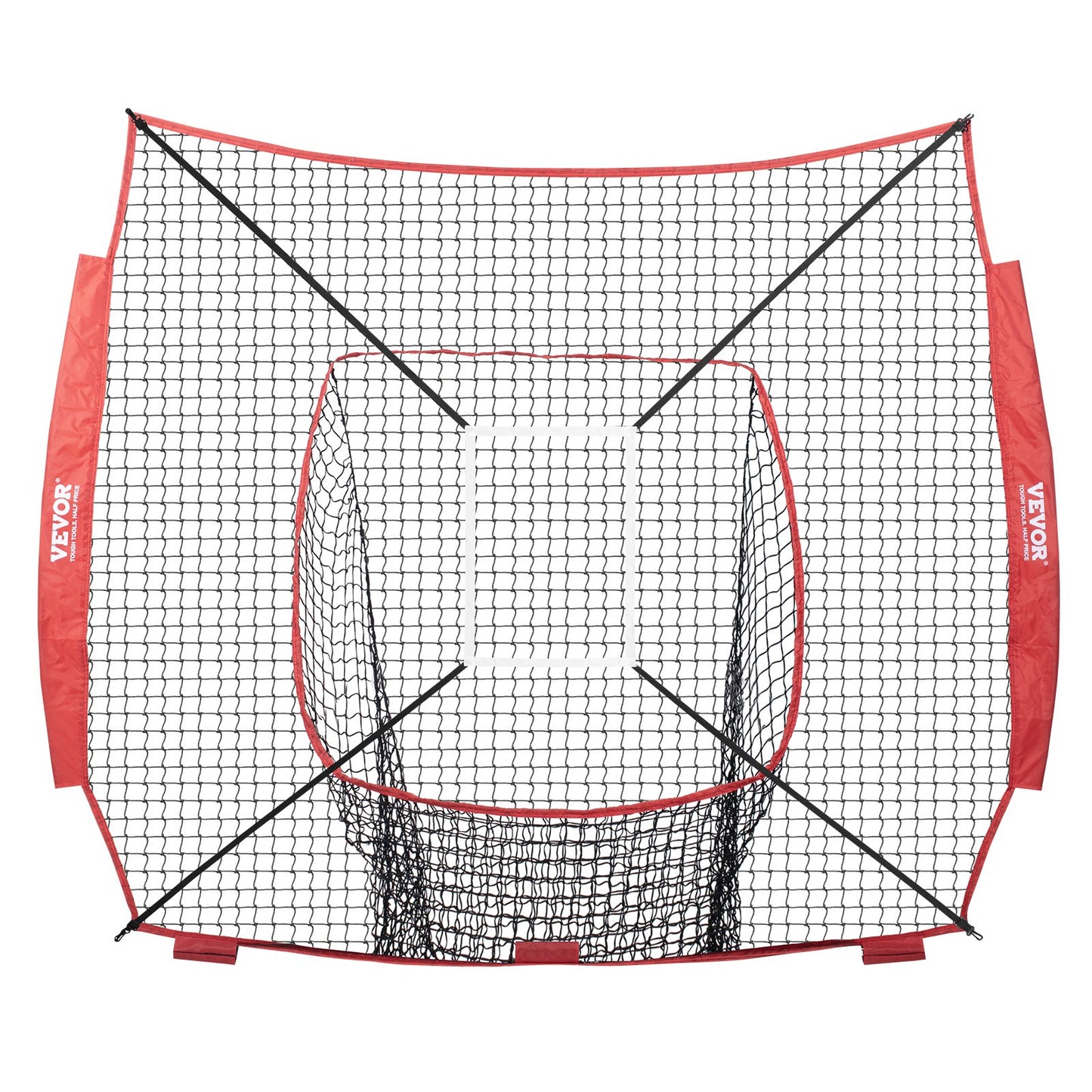 7x7 ft Baseball Softball Training Net, Portable Baseball Training Net for Hitting Batting Catching Pitching, Backstop Baseball Equipment Training Aid with Strike Zone (Net Only, Without Support Frame)