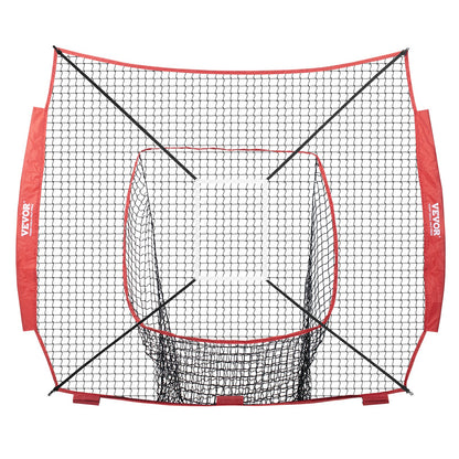 7x7 ft Baseball Softball Training Net, Portable Baseball Training Net for Hitting Batting Catching Pitching, Backstop Baseball Equipment Training Aid with Strike Zone (Net Only, Without Support Frame)