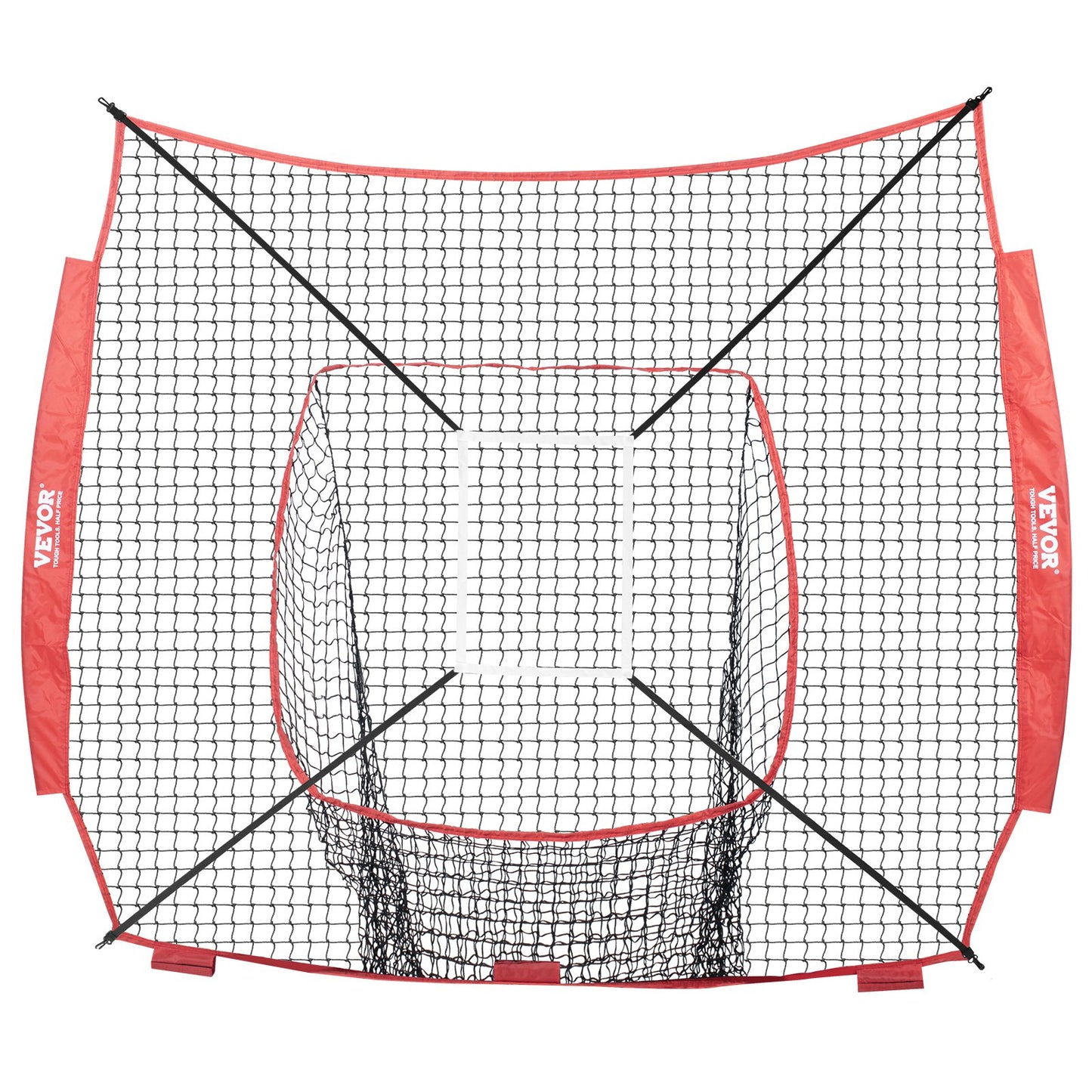 7x7 ft Baseball Softball Training Net, Portable Baseball Training Net for Hitting Batting Catching Pitching, Backstop Baseball Equipment Training Aid with Strike Zone (Net Only, Without Support Frame)