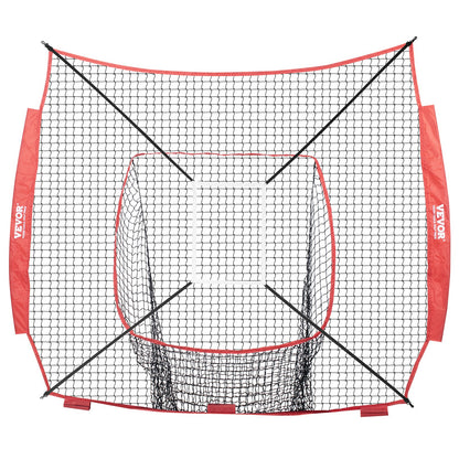 7x7 ft Baseball Softball Training Net, Portable Baseball Training Net for Hitting Batting Catching Pitching, Backstop Baseball Equipment Training Aid with Strike Zone (Net Only, Without Support Frame)