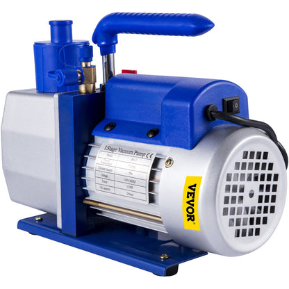 Single stage rotary vane vacuum pump 7CFM 1/2HP deep HVAC