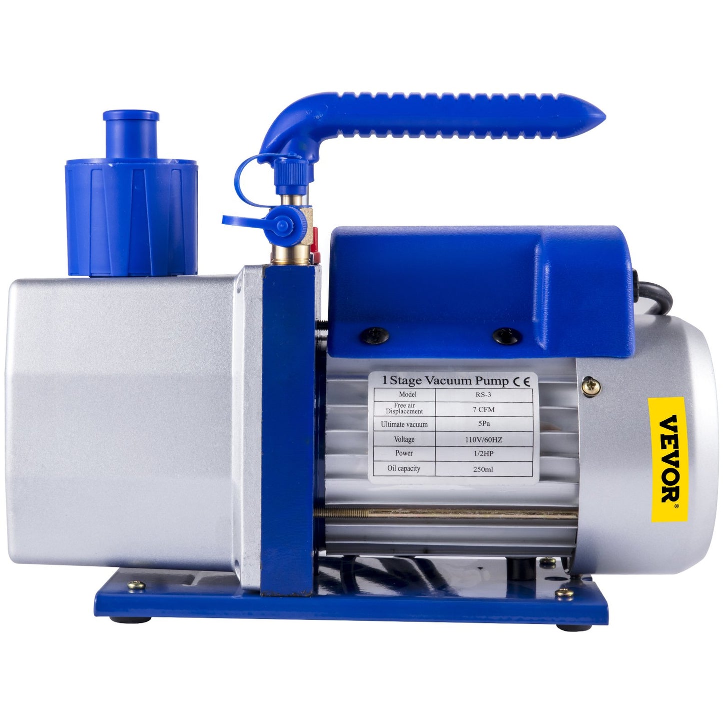 Single stage rotary vane vacuum pump 7CFM 1/2HP deep HVAC