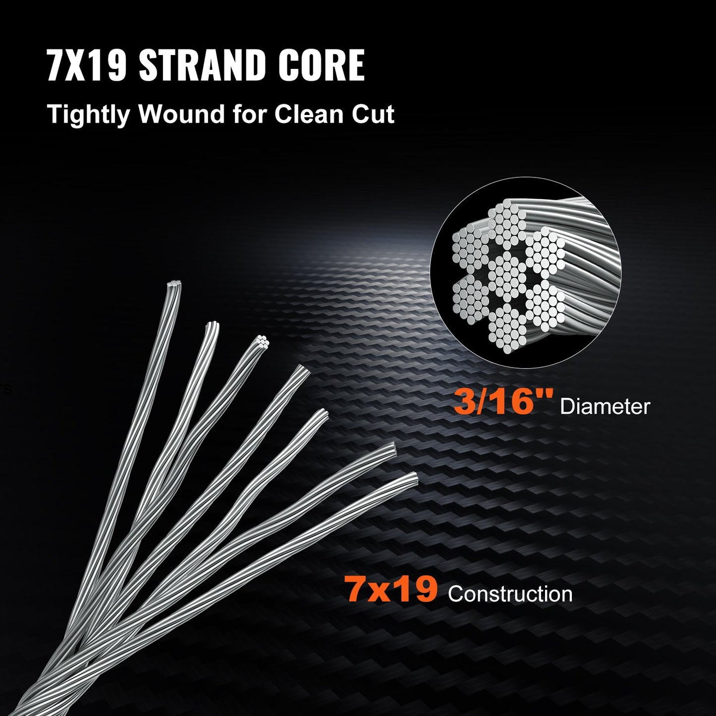 3/16 Inch 7x19 Stainless Steel Aircraft Cable Reel 500FT Stainless Steel Cable T304 Wire Rope Winch Cable Replacement (T304)