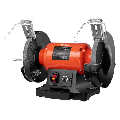Bench Grinder, 8-inch Variable Speed Bench Grinder, 2000-3450RPM Table Grinders with 550W 5.0A Induction Motor, 36/60-Grit Grinding Wheel & Adjustable Eye Shield for Sharpening Grinding