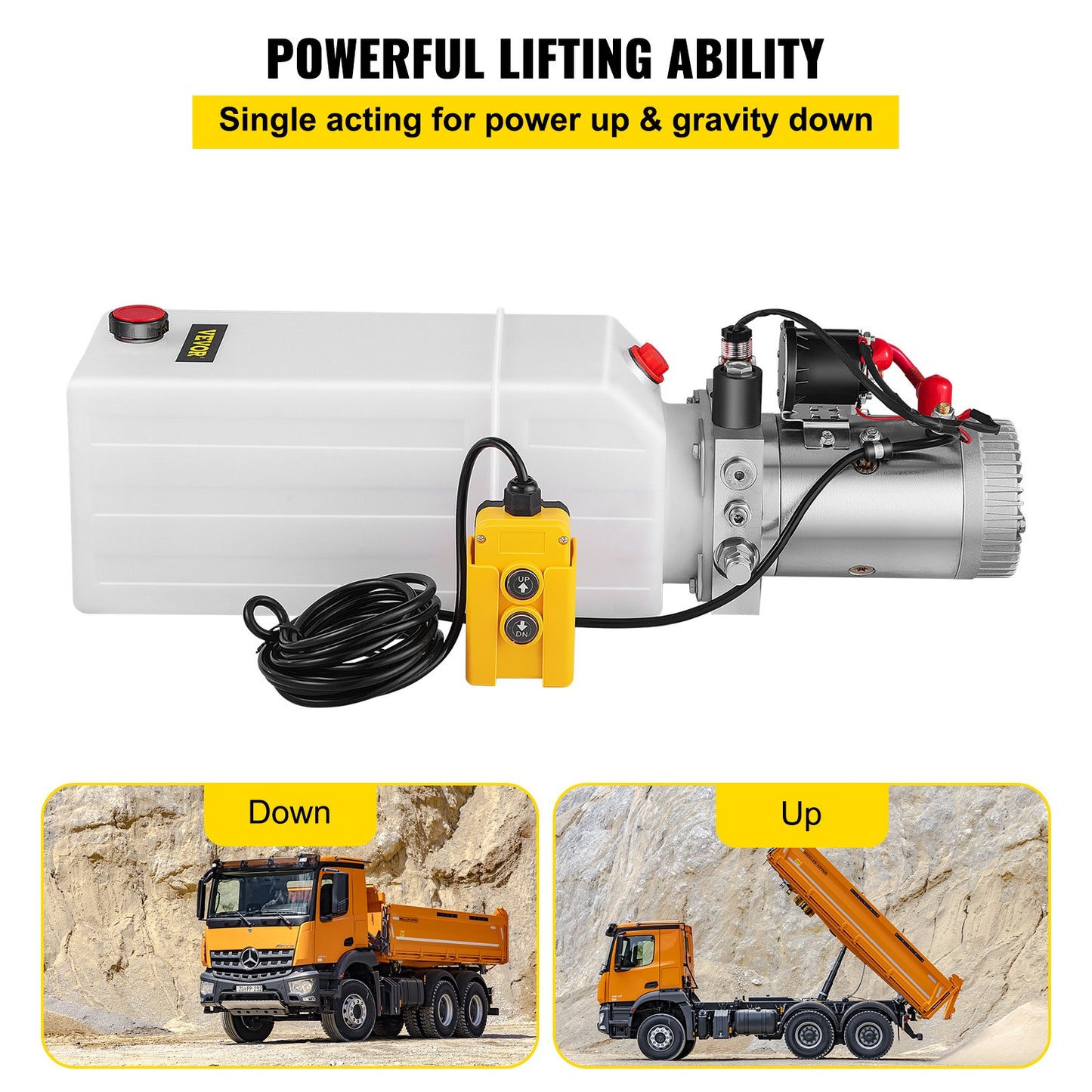 Hydraulic Power Unit 12V Hydraulmotor Hydraulpump, Dump Trailer Hydraulisk Pump Hydraulisk Power Pack