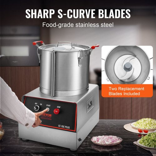 Food Processor Vegetable Chopper 1400W 16 Quarts Stainless Steel Blender | EU