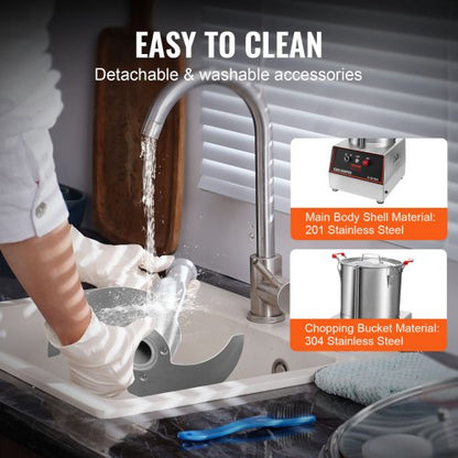 Food Processor Vegetable Chopper 1400W 16 Quarts Stainless Steel Blender | EU