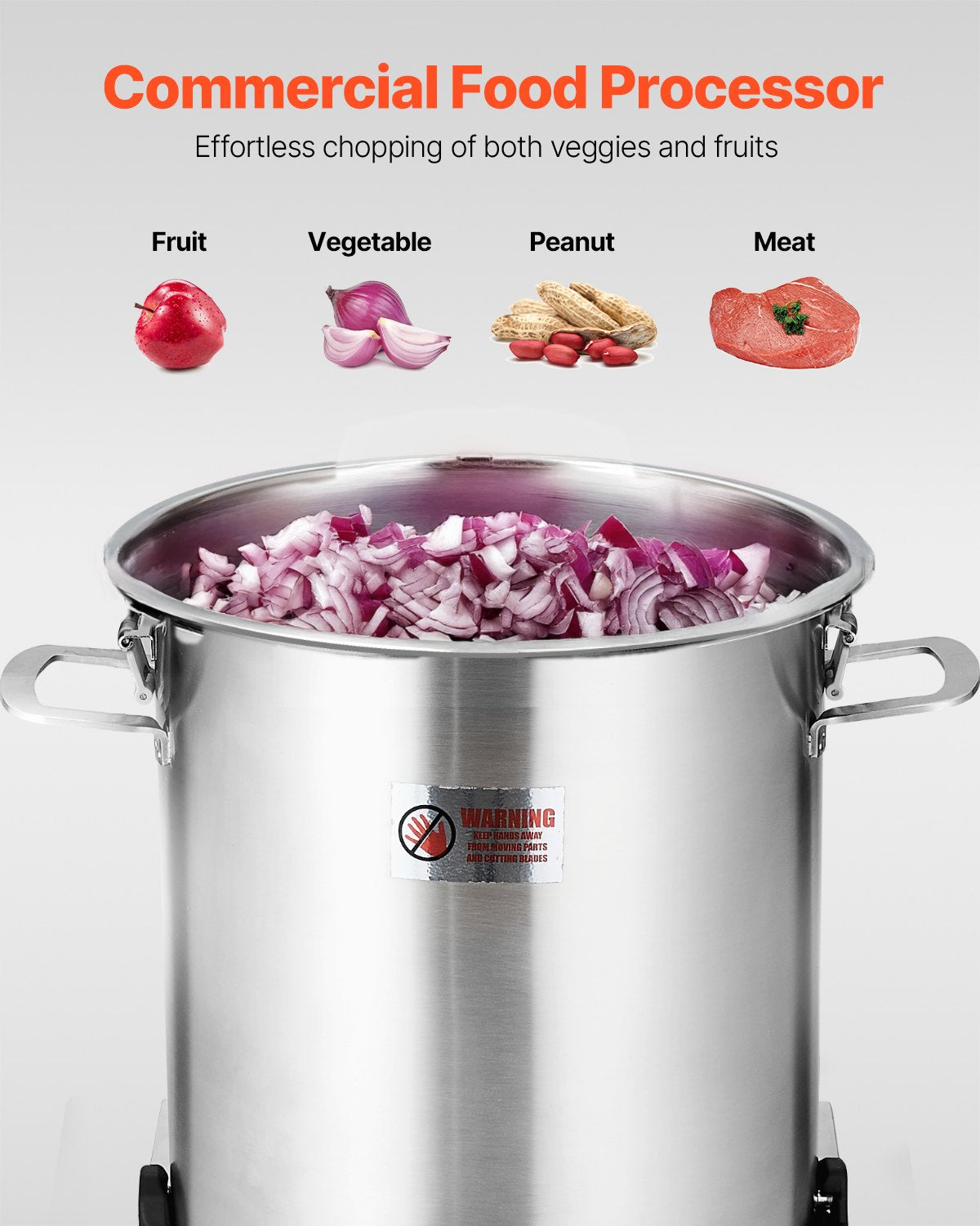 Food Processor &amp; Vegetable Chopper 18L Food Grade Stainless Steel Mixer