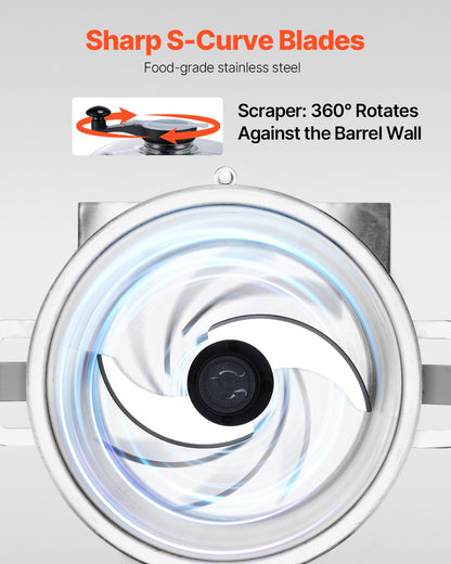 Food Processor &amp; Vegetable Chopper 18L Food Grade Stainless Steel Mixer