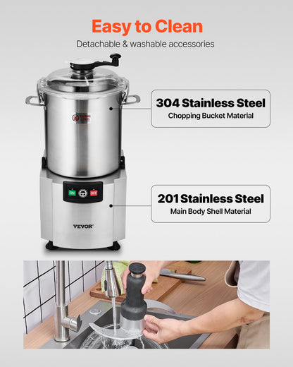 Food Processor &amp; Vegetable Chopper 18L Food Grade Stainless Steel Mixer