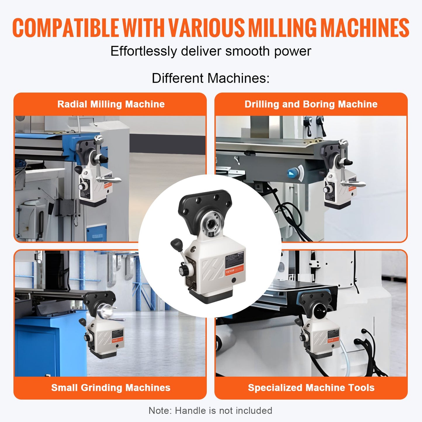 X-Axis Power Feed for Milling Machine, 450 in-lb Torque, 0-200RPM Adjustable Rotate Speed 120V Power Table Feed Mill Feeder, for Bridgeport Some Knee Type Mills with a 5/8" End Shaft Diameter