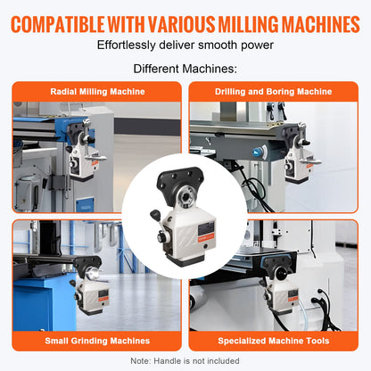 X-Axis Power Feed for Milling Machine, 450 in-lb Torque, 0-200RPM Adjustable Rotate Speed 120V Power Table Feed Mill Feeder, for Bridgeport Some Knee Type Mills with a 5/8" End Shaft Diameter