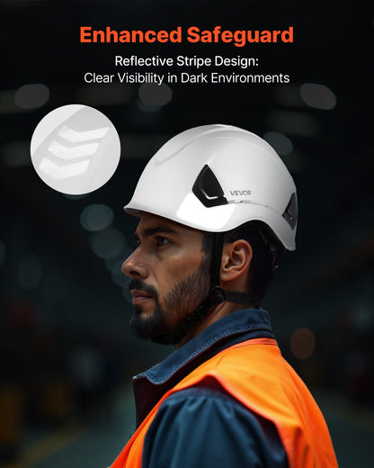 Safety Helmet, ANSI/ISEA Z89.1 Approved ABS Safety Hard Hat with 6-Point Ratchet Suspension, Adjustable Vented Hardhat for Men Women Adults, for Outdoor Indoor Industrial Construction Workwear