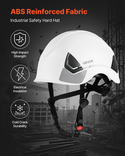 Industrial Safety Helmet, ANSI/ISEA Z89.1 Approved ABS Safety Hard Hat with 6-Point Ratchet Suspension, Adjustable Vented Hardhat for Men Women Adults, for Outdoor Indoor Construction Workwear