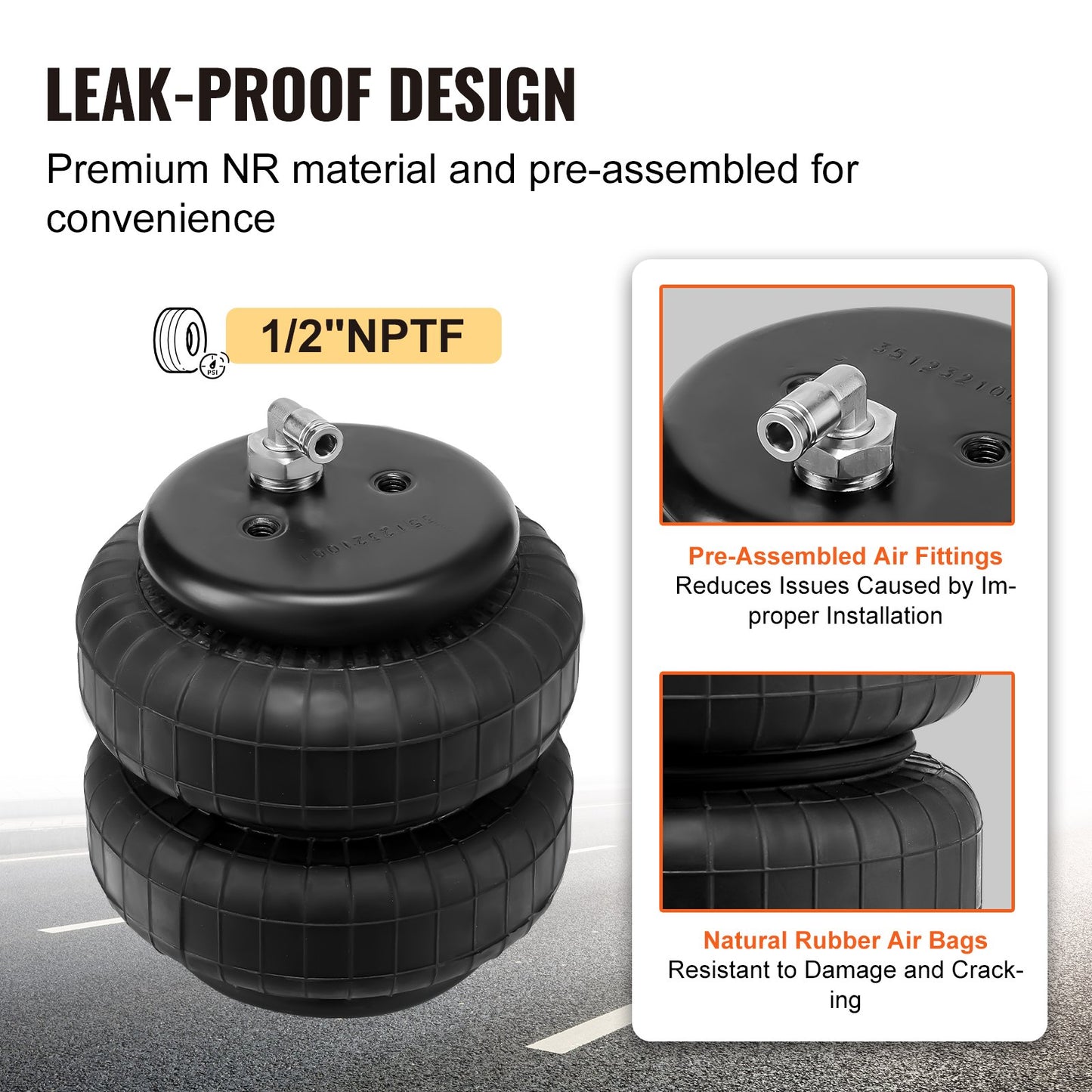 Airbag-Federungssatz passend für Dodge Ram 2500 (03–2013) und Dodge Ram 3500 (03–2018).