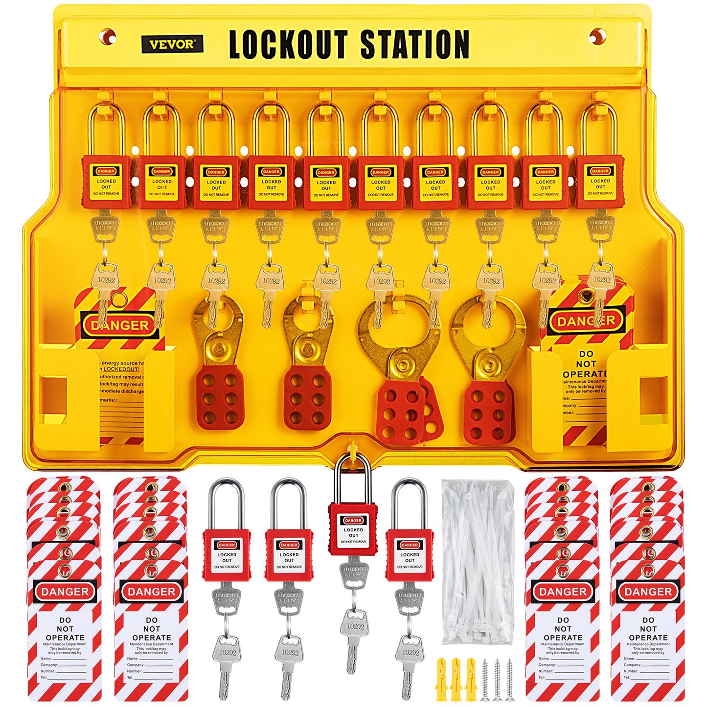 58 PCS Lockout Tagout Kit, Electrical Safety Loto Kit Includes Padlock, Lockout Station, Hasp, Tags &amp; Zip Bands, Lockout Tagout Safety Tools for Industry, Electric Power, Machinery