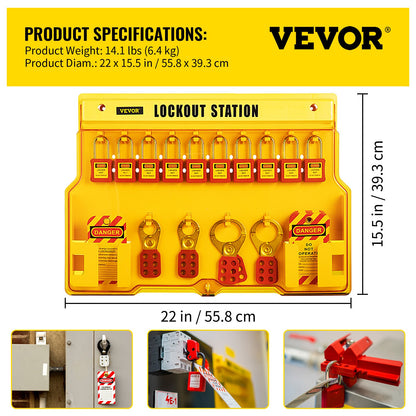 58 PCS Lockout Tagout Kits, Electrical Safety Loto Kit Includes Padlocks, Lockout Station, Hasp, Tags & Zip Ties, Lockout Tagout Safety Tools for Industrial, Electric Power, Machinery