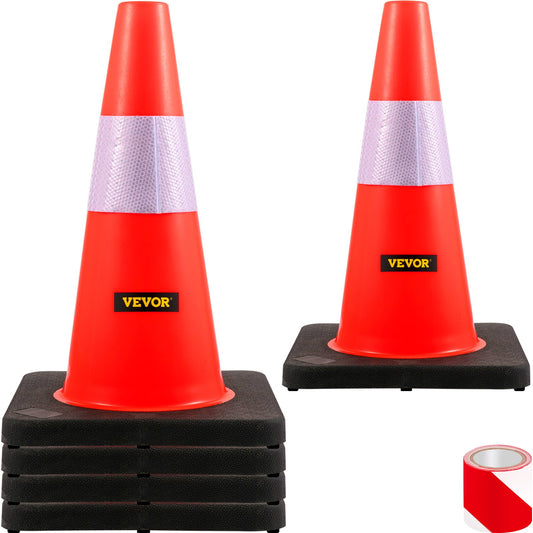 Säkerhetskoner Trafikkoner 18" orange reflekterande kragar Road Cones 5st