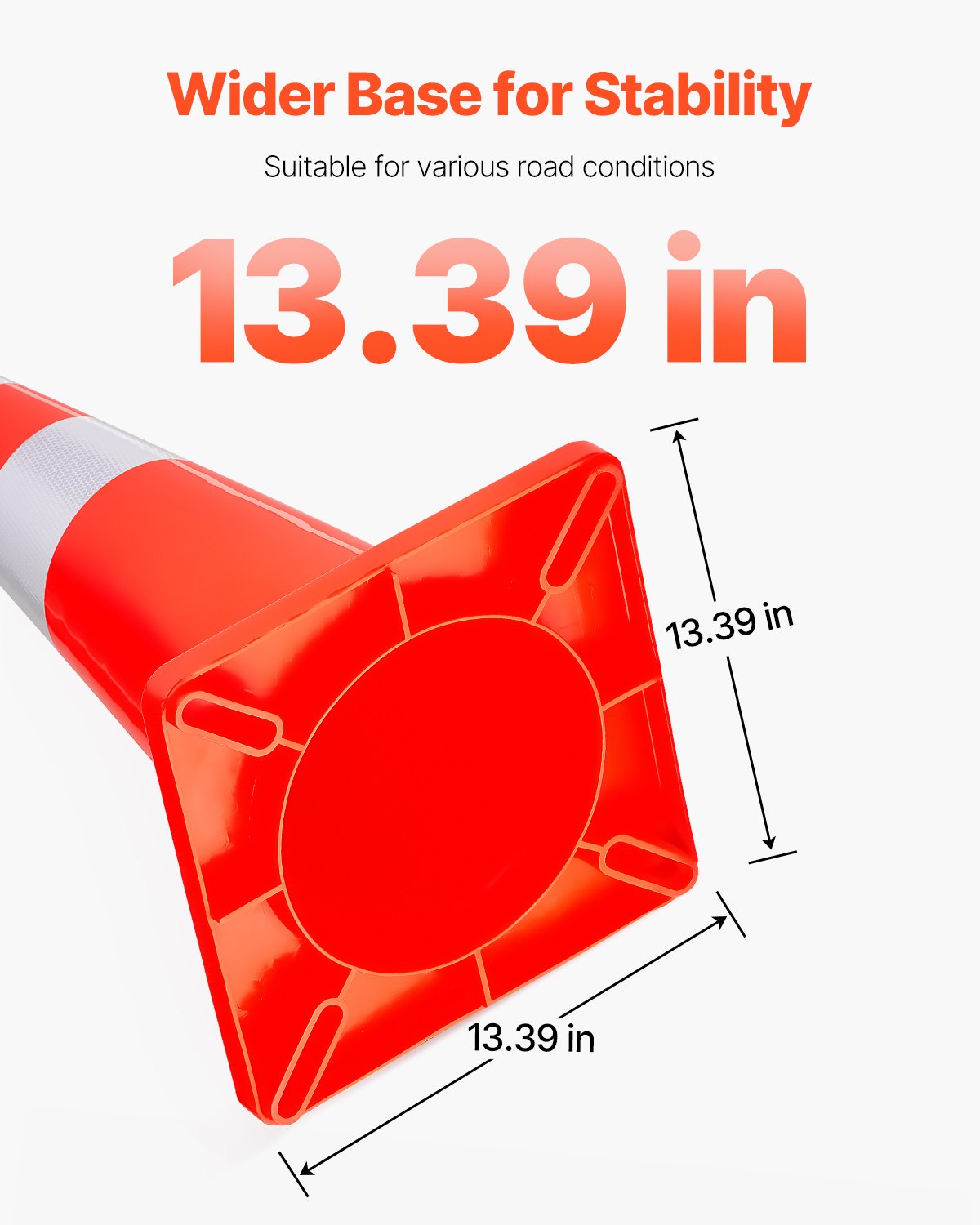 Safety Cones, 28 in/73 cm Height, 12 PCS PVC Orange Traffic Cone with 2 Reflective Collars and Weighted Base, Used for Traffic Control, Driveway Road Parking and School Improvement