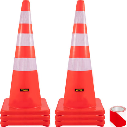 Safety Cones Trafikkoner 6 x 36" Orange reflekterande kragar Road Cones