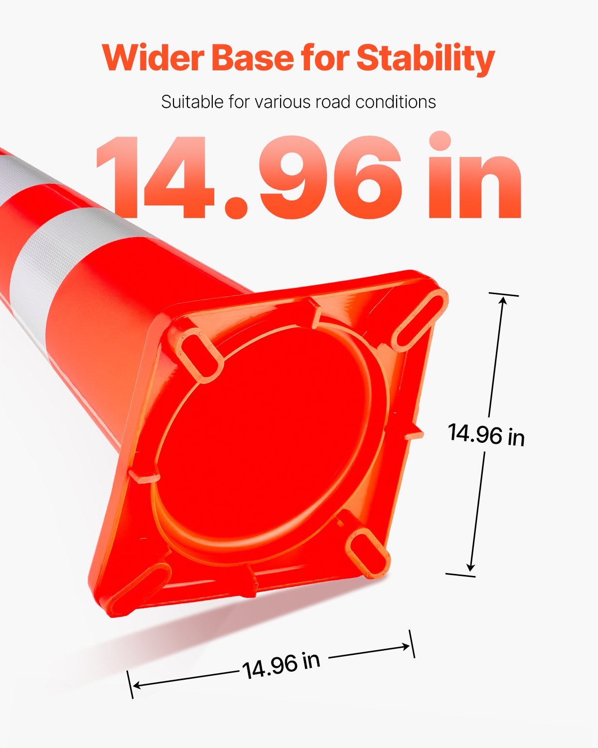 Safety Cones, 6 x 36\" Traffic Cones, PVC Orange Construction Cones, Reflective Collars Traffic Cones with Weighted Base Used for Traffic Control, Driveway Road Parking and School Improvement