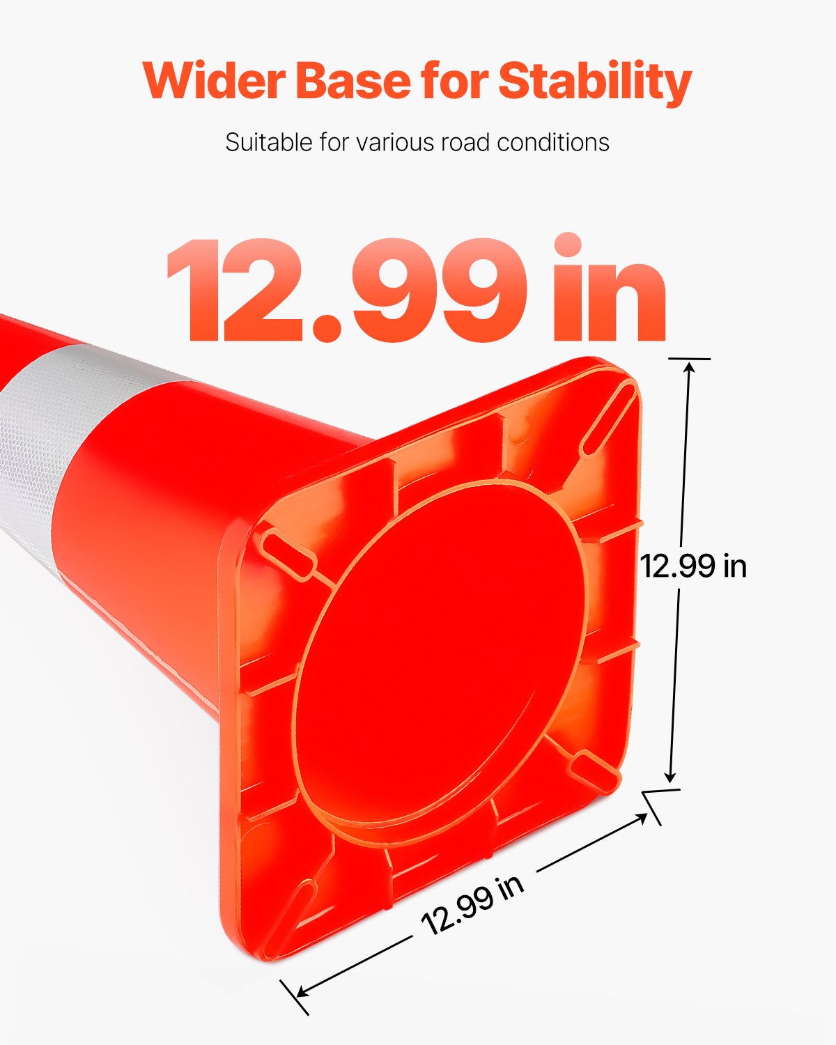 Safety Cones, 10PCS 28\" Traffic Cones, PVC Orange Construction Cones, 2 Reflective Collars Traffic Cones with Weighted Base and Hand-Held Ring Used for Traffic Control, Driveway Road Parking
