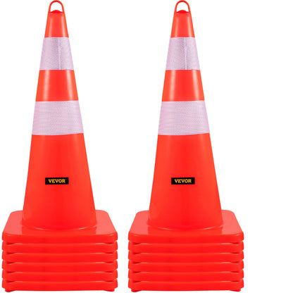Safety Cones Trafikkoner 12 x 28" Orange reflekterande kragar Road Cones