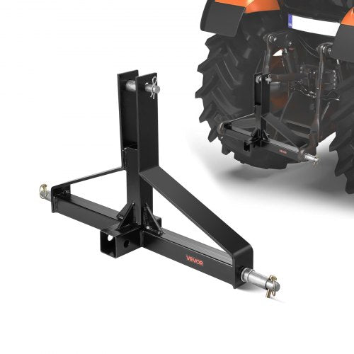 3 Point Trailer Hitch with 2 in Receiver, 3pt Quick Hitch Attachment for Category 1 Tractor, 3000lbs Capacity, Tow Drawbar Adapter, Compatible with Kubota, Mahindra, Ford, Yanmar, John Deere