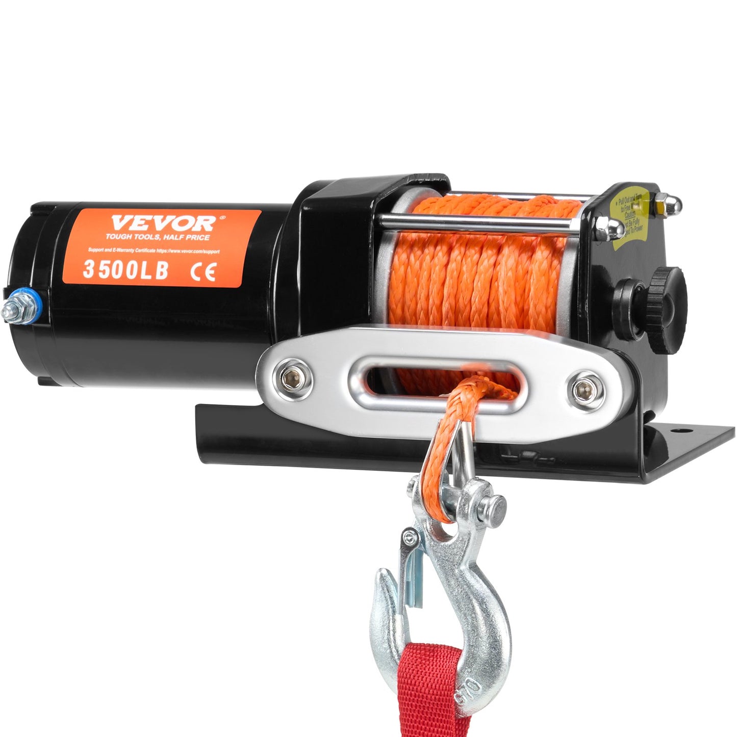 Electric Winch ATV UTV 3500 lb Synthetic Rope Waterproof Wired Control