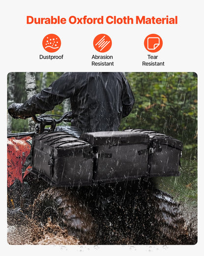50L ATV Rear Storage Bag 600D Oxford Fabric Rear Cargo Bag &amp; Sponge Pad