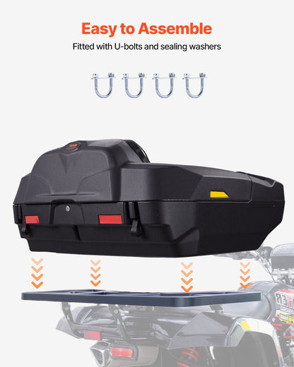 ATV Rear Storage Box and Lounger, 95L ATV Cargo Box with Seat & Backrest, Waterproof LLDPE & Lockable Lounger Storage Box Fit Most ATVs with Rear Rack, Compatible with ATV, UTV, Can-Am Vehicles
